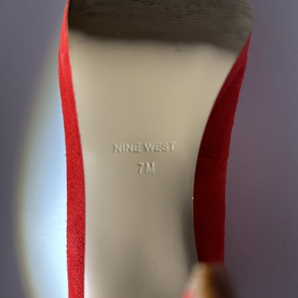Nine West Red Suede Leather Platform Pumps - Picture 8 of 8